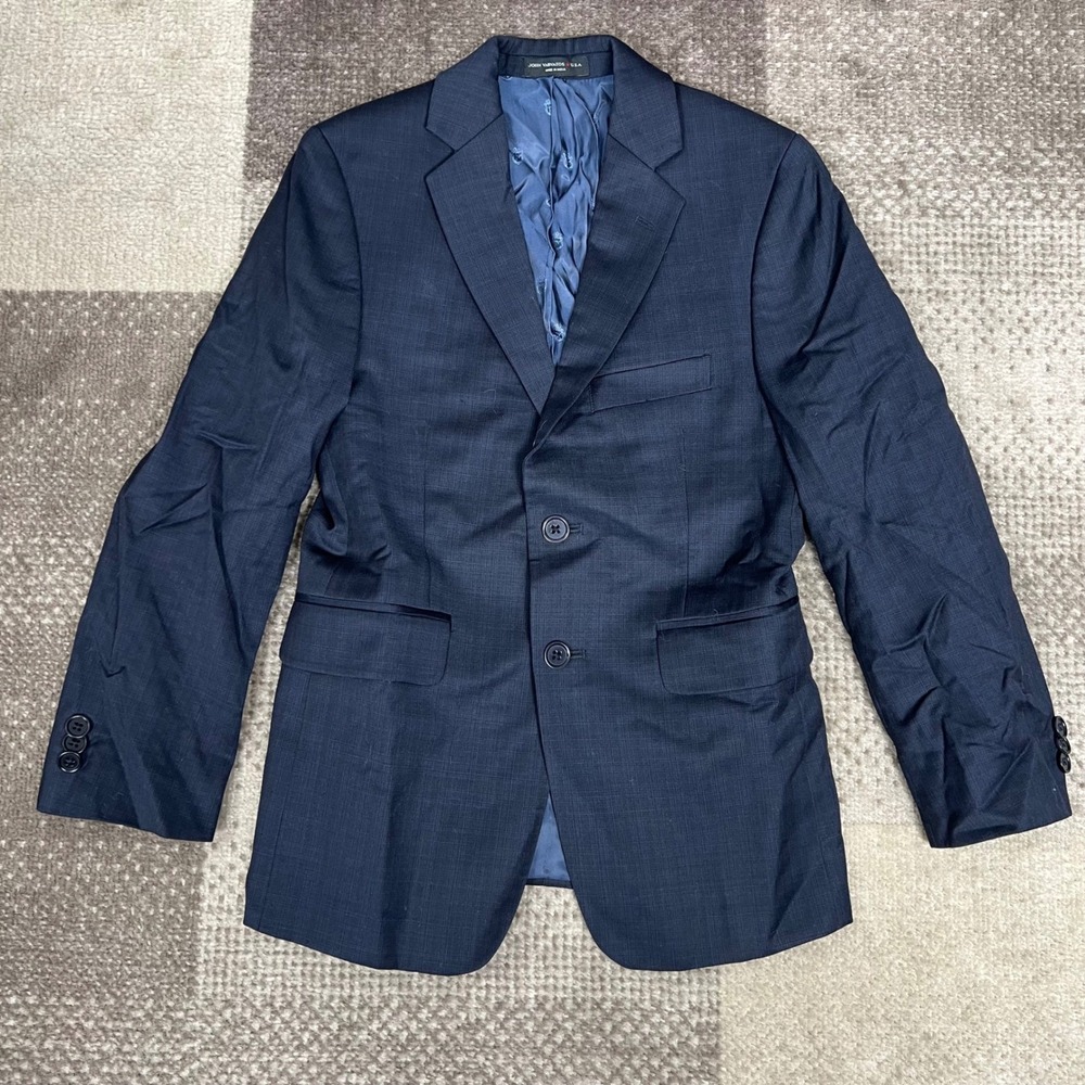 John Varvatos Navy‎ Pinstripe Wool Blend Blazer Jacket Womens Size 10R